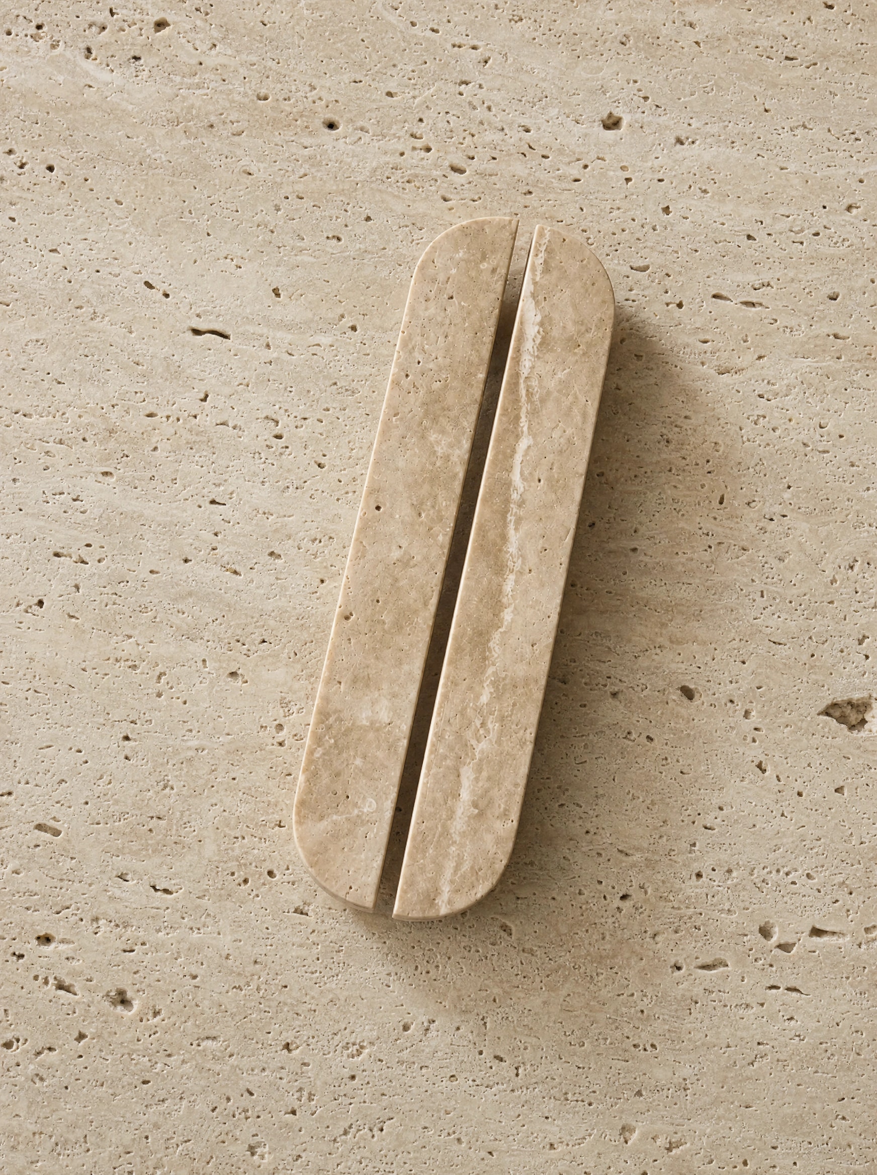 Beige Travertine split handle, approved product photograph